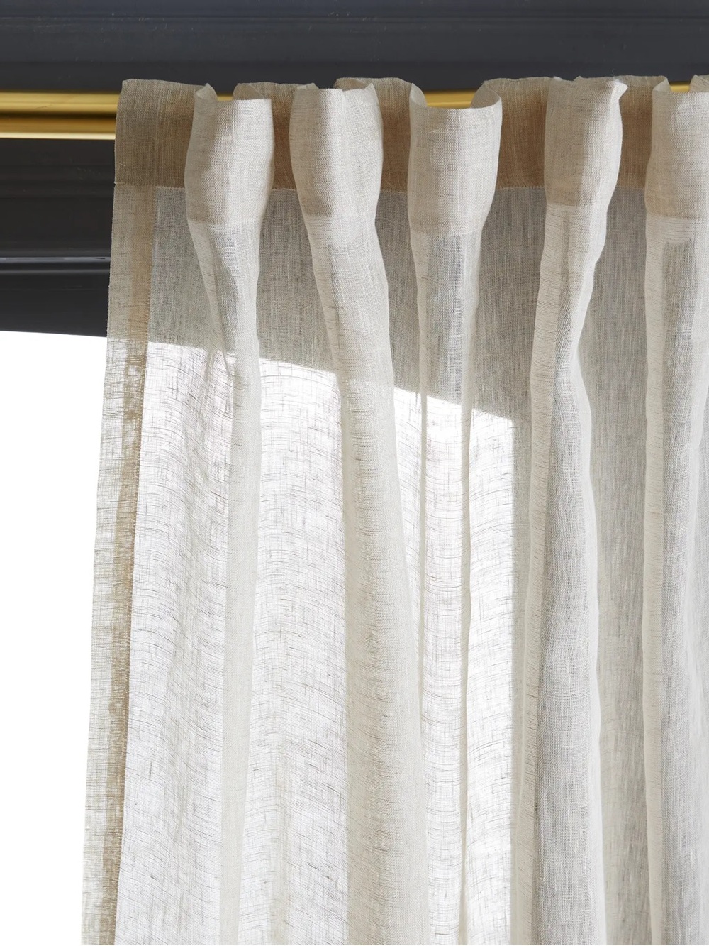 NWT QUINCE Set Of 2 48x84 European Linen Sheer Curtains Flax 9060 - Picture 3 of 12